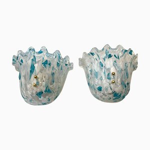 Apliques de cristal de Murano, años 70. Juego de 2