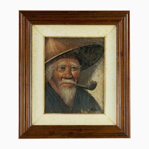 Buntoon Brothers, Man with Pipe, Oil on Canvas, 1970s