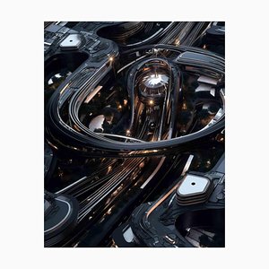 Kevin Abanto, Metallic Stream, Digital Print, 2023