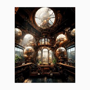 Kevin Abanto, Gilded Gears, Digital Print, 2023