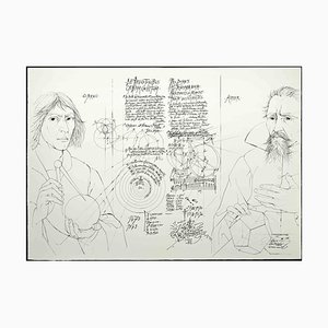 Pierre Yves Tremois, Copernic and Kepler, Etching, 1955