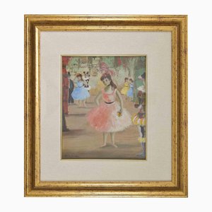 Simon Georgette, Dancer at the Theater, Oil on Canvas, Early 20th Century, Framed