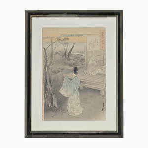 After Mizuno Toshikata, The Temple, Woodcut Print, Early 20th Century
