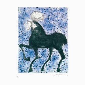 Mimmo Paladino, Horse and Knight, Olympic Games, Original Etching, 2008