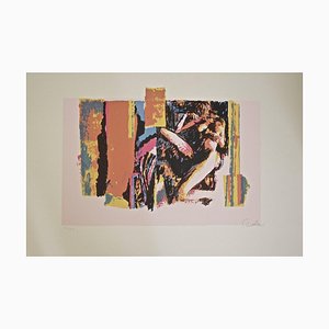 Nicola Simbari, Liegendes Aktmodell, Siebdruck, 1976