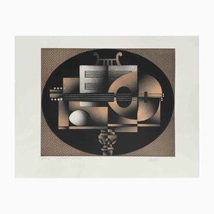 Mario Avati, Hommage a Couperin, Etching on Paper, 1975