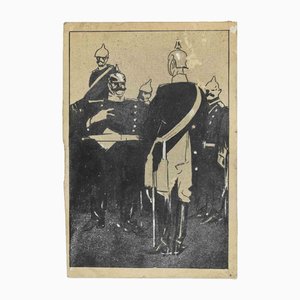 Gabriele Galantara, Austrian Soldiers, Mixed Media Drawing, 1916