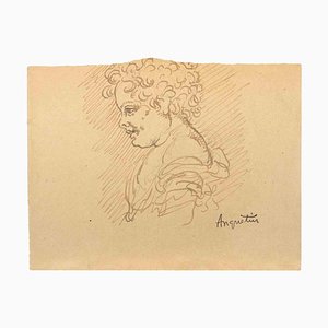 Louis Anquetin, The Child Profile, Ink Drawing, Early 20th Century