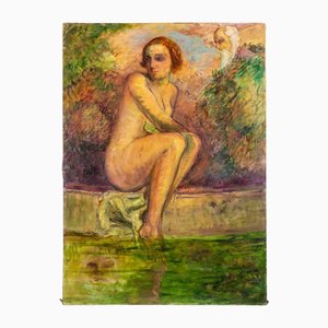 Antonio Feltrinelli, Nu Assis, Huile sur Toile, 1930s