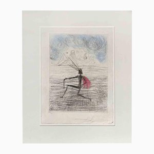 Salvador Dali, Chevalier à Genou (Kneeling Knight), Etching, 1960s