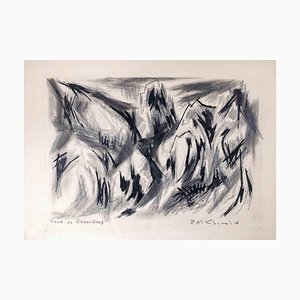 Paul-Maurice Chevalier, Montagnes, Dessin Technique Mixte, Début du 20e Siècle