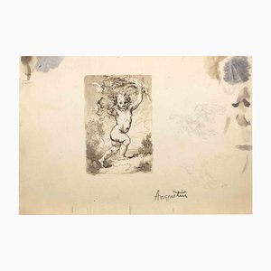 Louis Anquetin, Der Engel, Tuschezeichnung, Anfang des 20. Jahrhunderts