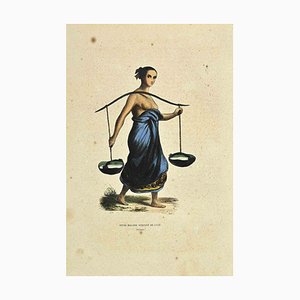 Auguste Wahlen, Jeune Malaise Portant de l'Eau, Lithograph, 1844