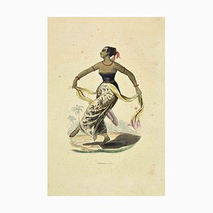 Auguste Wahlen, Danseuse a Java, Lithographie, 1844