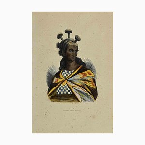 Auguste Wahlen, Guerrier des iles Sandwich, Lithograph, 1844