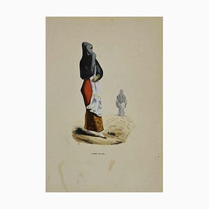 Auguste Wahlen, Femme de Lima, Lithograph, 1844