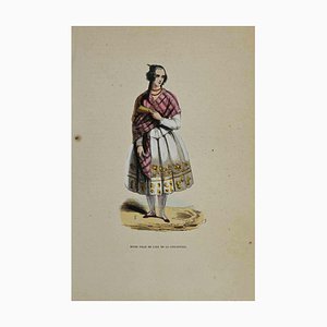 Auguste Wahlen, Jeune Fille de l'Ile de La Conceptio, Lithograph, 1844
