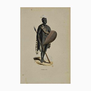 Auguste Wahlen, Guerrier Cafre, Lithograph, 1844