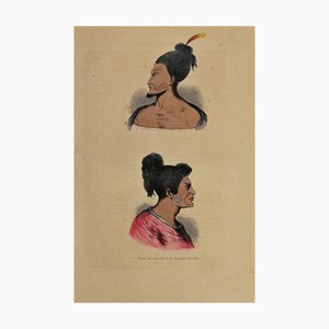 Auguste Wahlen, New Zealand Inhabitants, Lithograph, 1844