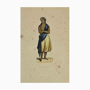 Auguste Wahlen, Jeune Fille de l'ile Pitcairn, Lithograph, 1844