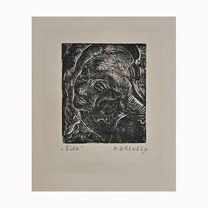 Arthure Greuell, Sita, Woodcut, Mid-20th Century