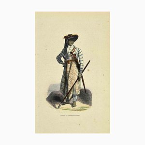 Auguste Wahlen, Heart Javanais en Costume de Guerre, Lithograph, 1844