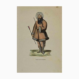 Auguste Wahlen, Naturel de l'Ile Saritcheff, Lithograph, 1844