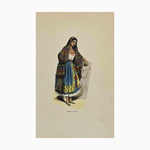 Auguste Wahlen, Femme de Puebla, Lithograph, 1844