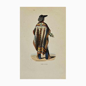 Auguste Wahlen, Homme de Puebla, Lithograph, 1844