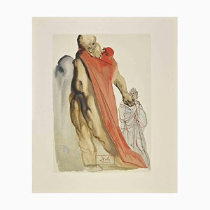 Salvador Dali, The Reproach of Virgilio, Woodcut, 1963