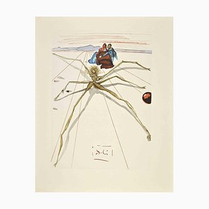 Salvador Dali, Aracne, Woodcut, 1963