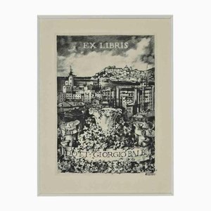 Giulio Cisari, Ex Libris Giorgio Balbi, Woodcut, Mid-20th Century