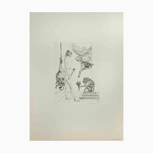 Leo Guida, Woman with Monkey, Etching, 1970s