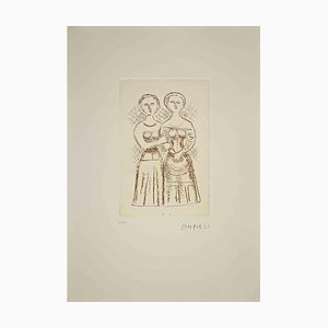 Massimo Campigli, The Two Women, Etching, 1970s