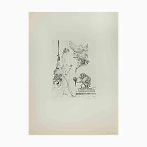 Leo Guida, Woman with Monkey, Etching, 1970s