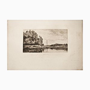 Charles-François Daubigny, Bords de L'Oise, Etching, Late 19th Century