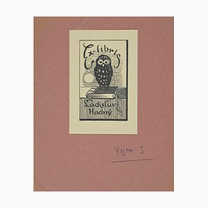Jaroslav Vojna, Ex Libris, Ladislav Hodny, Gravure sur Bois, 1950s