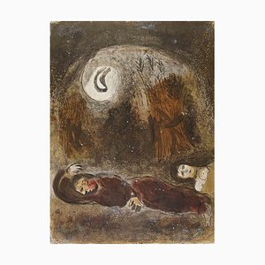 Marc Chagall, Ruth at the feet of Boaz, Lithograph, 1960