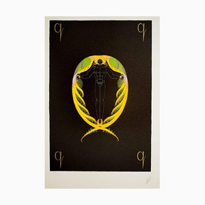 Erté, Letter Q, Lithograph and Screen Print, 1976