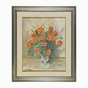 Unknown, Flower Vase, Oil Painting, Late 20th Century