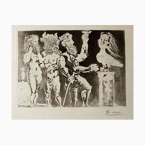 Pablo Picasso, Personnages Masqués et Femme Oiseau, Etching, 1934