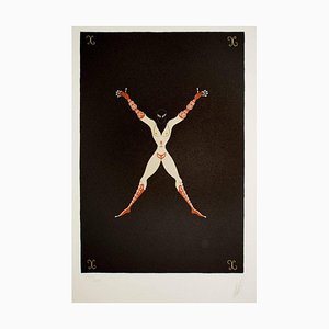 Erté, Letter X, Lithograph and Screen Print, 1976