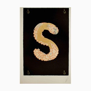 Erté, Letter S, Lithograph and Screen Print, 1976