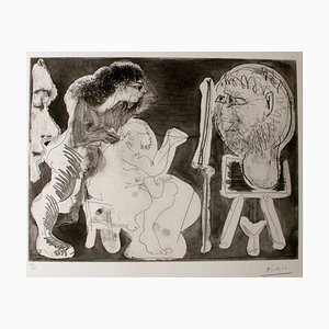 Georges Braque, Le Modèle et son Peintre, Etching, 1963
