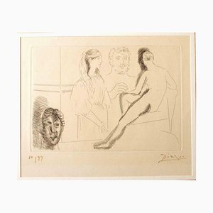 Pablo Picasso, Sculpteur devant sa Skulptur, Radierung, 1927