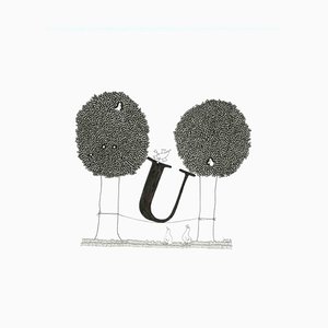 Maja Zalaszewska Rocca, Joyful Letters Villa Borghese, Ink on Paper, 2022