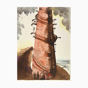Salvador Dalí, Turris Babel, Lithograph, 1964