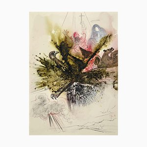 Salvador Dalí, Ecce Quasi Filius Hominis in Nubibus us Caeli, Lithographie, 1964