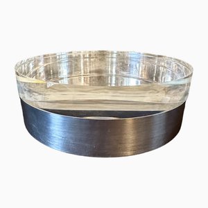 Boîte Vintage en Métal Plaqué Argent et en Méthacrylate, 1960s