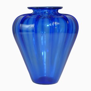Italian MVM Cappellin Liberty Blue Murano Glass Vase by Vittorio Zecchin, 1920s